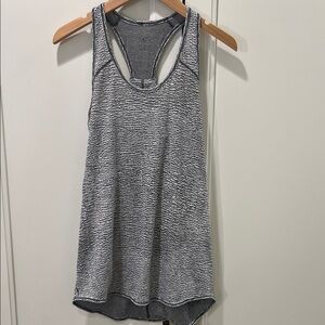 lululemon athletica Gray and White Textured Tank Top
